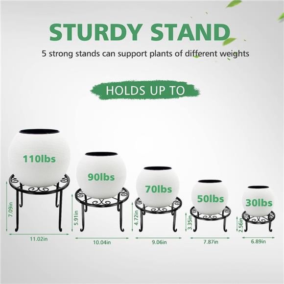 5 Pack Metal Stand for Outdoor Indoor Heavy Duty Flower Pot Stands for Plant - Picture 6 of 6